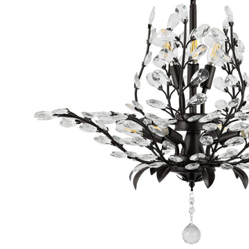 Diantha 28.5" 7-Light Contemporary Bohemian Iron/Acrylic LED Pendant - JONATHAN Y